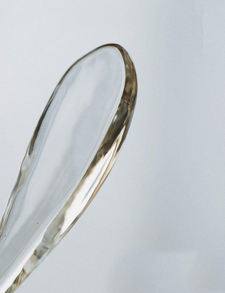 Akihiko Flower-shaped Glass Tea Bowl & Spoon Set
