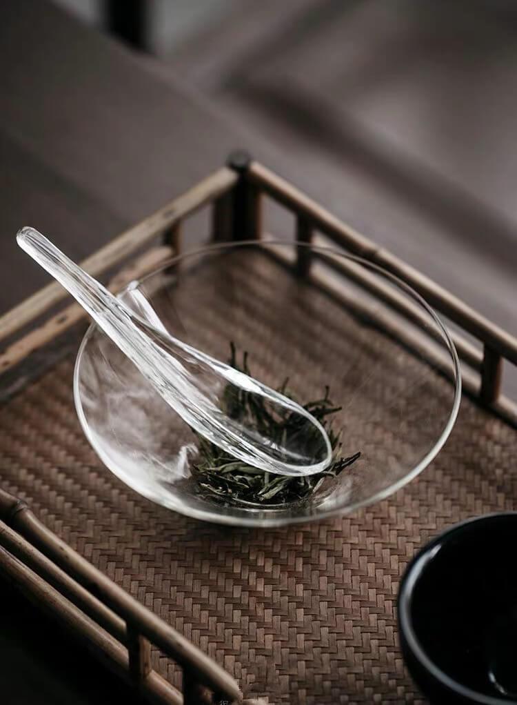 Airi Simple Glass Tea Bowl & Spoon Set