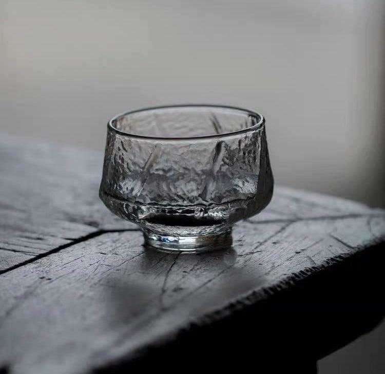 Ren Handmade Hammer Pattern Smelling Small Glass Teacup - 6 pcs