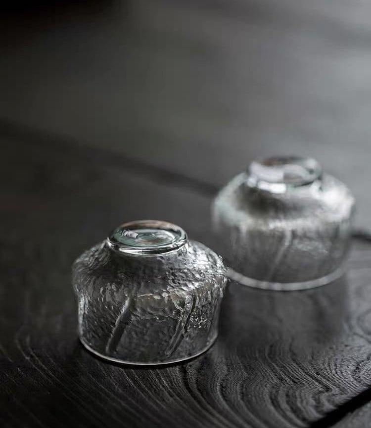 Ren Handmade Hammer Pattern Smelling Small Glass Teacup - 6 pcs