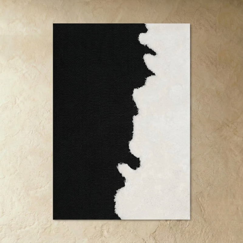 Riku Black and White Rug