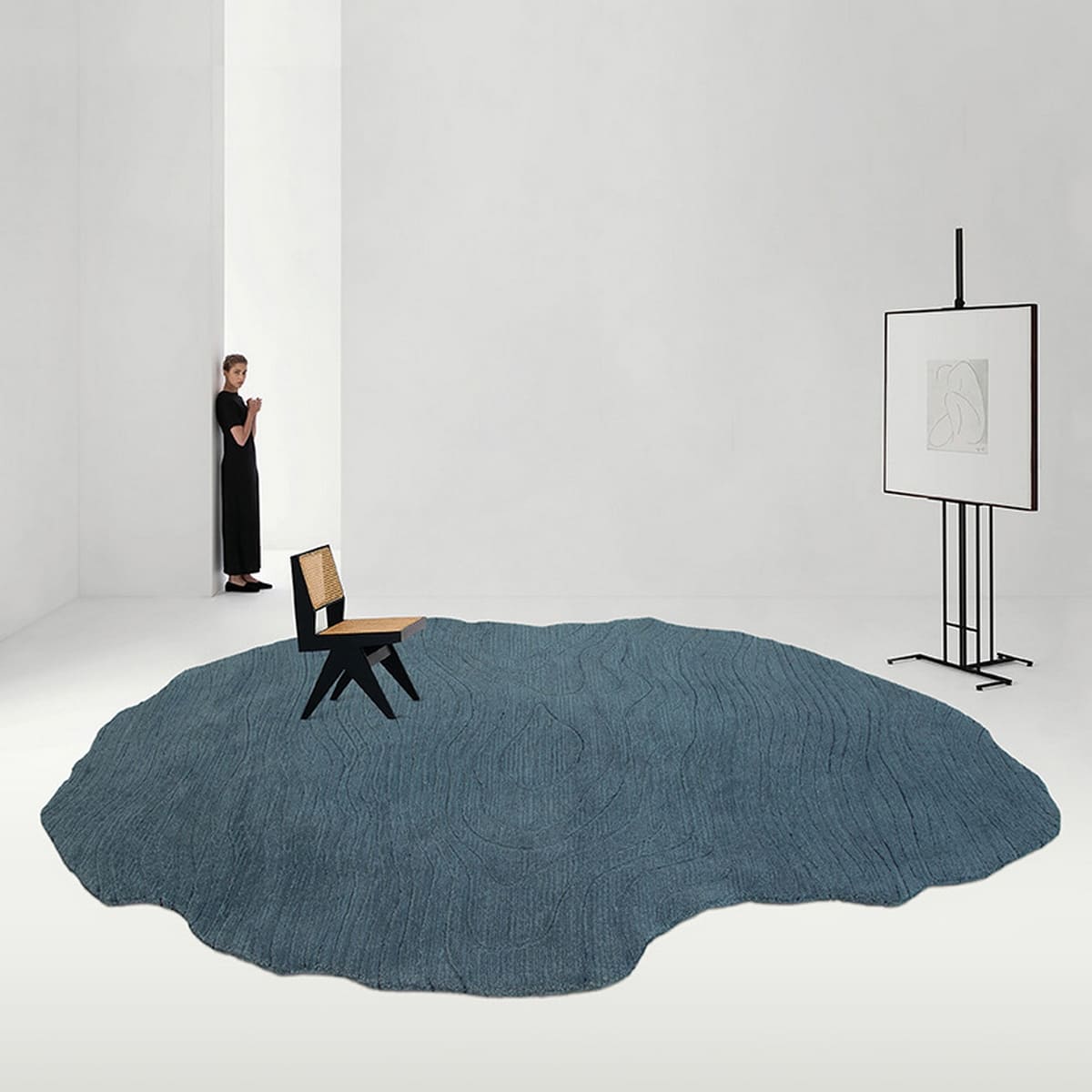 Kaoru Abstract Blue Rug
