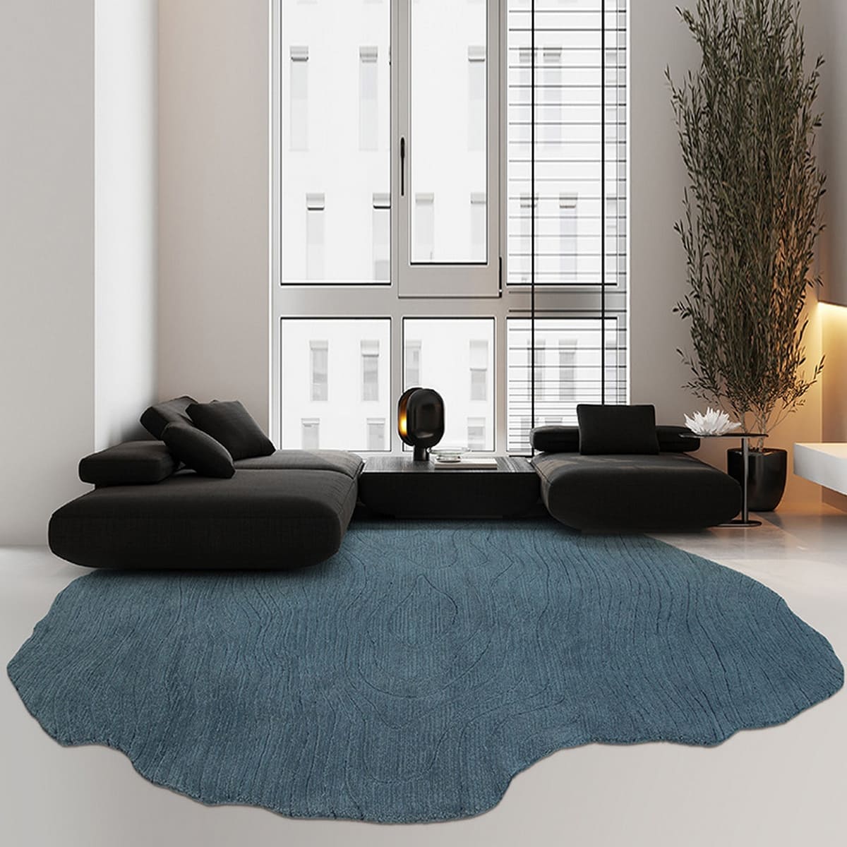 Kaoru Abstract Blue Rug