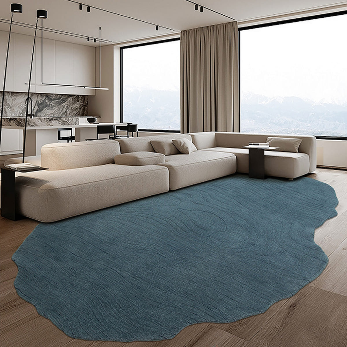 Kaoru Abstract Blue Rug