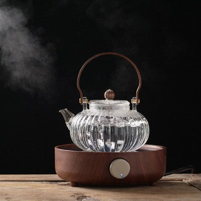 Tsubasa Hammer Petal Teapot with Bamboo Handle