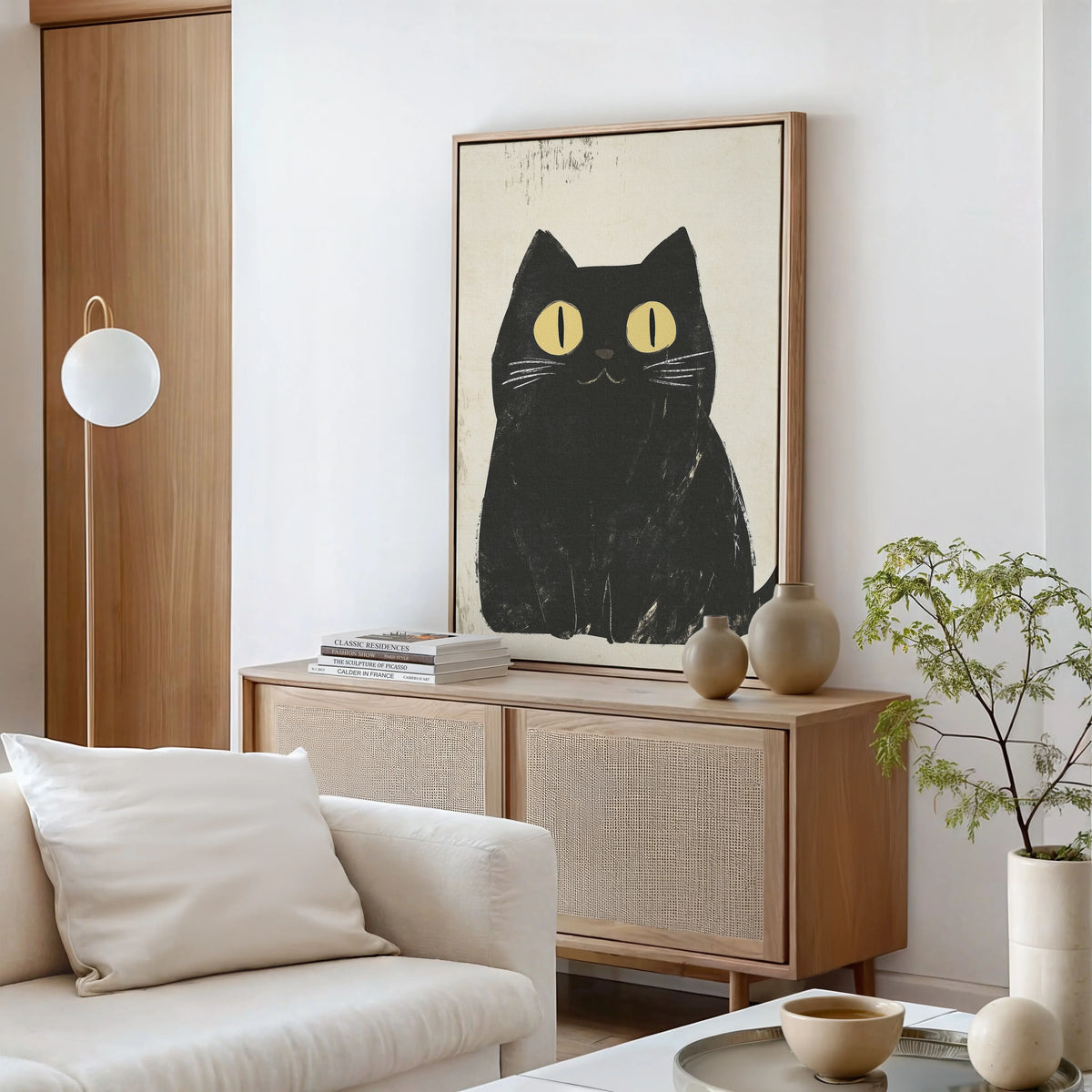 Kuro Neko Canvas Art