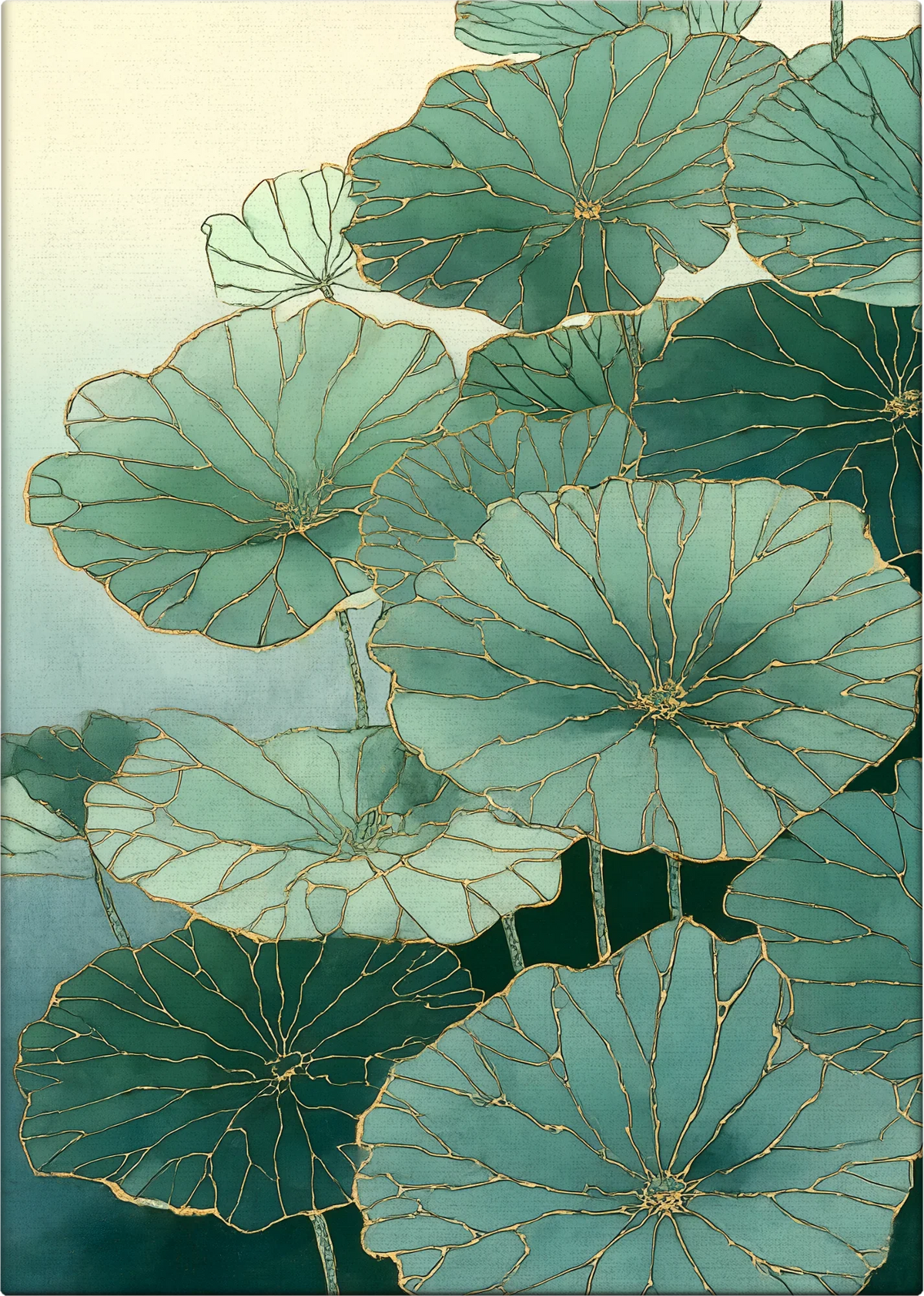 Kintsugi Lotus Canvas Art