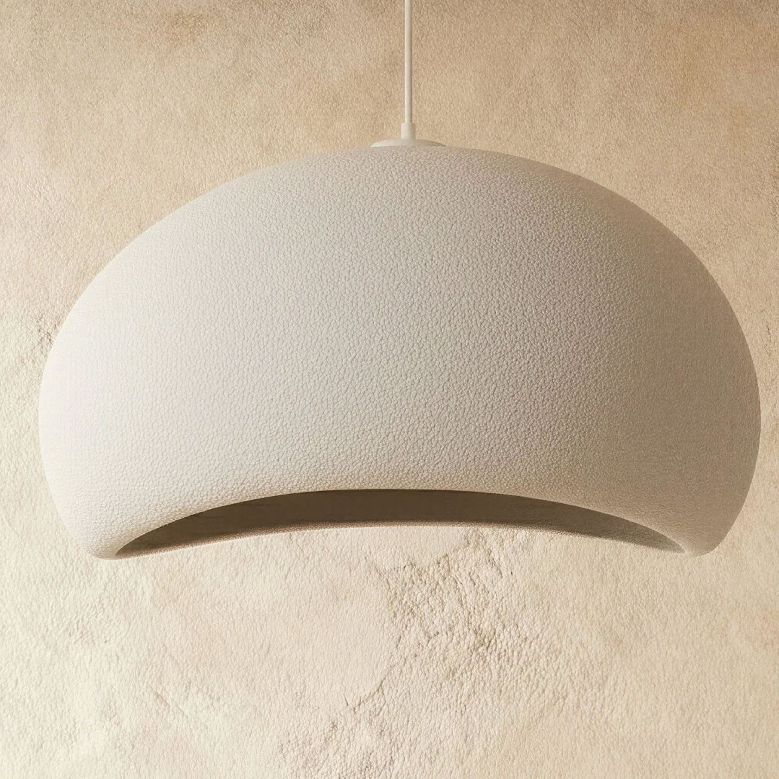 Ishi Dome Pendant Light - Off White Cloud - L32" (80) -
