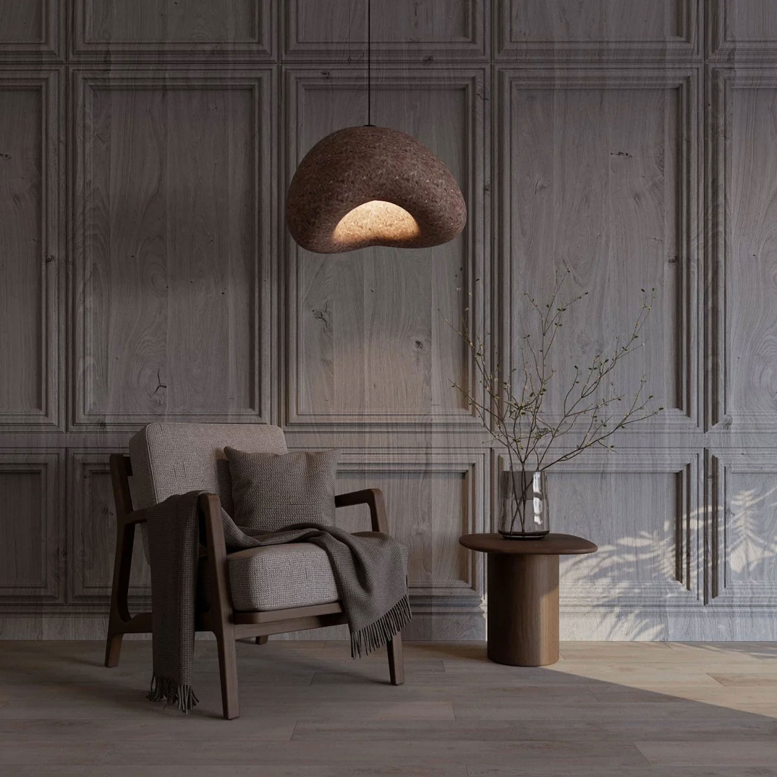 Wabi Dome Pendant Light - Cone Mars Red - L32"(80cm) - Cool White (6000K)