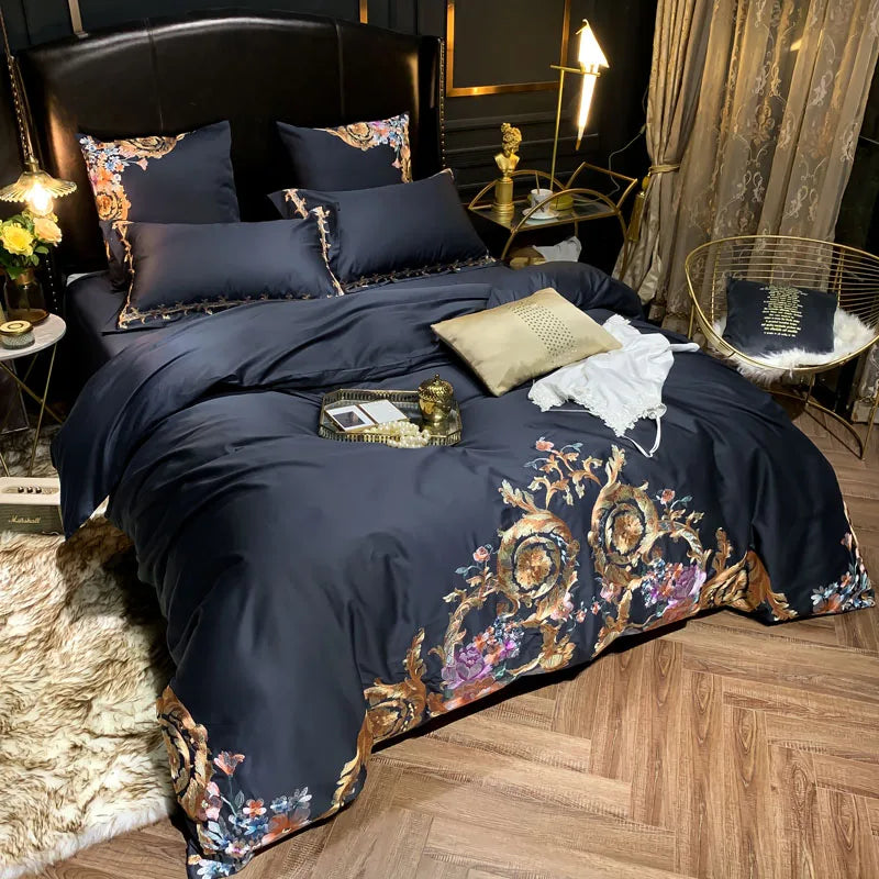 Ren Navy Blue Bedding Set