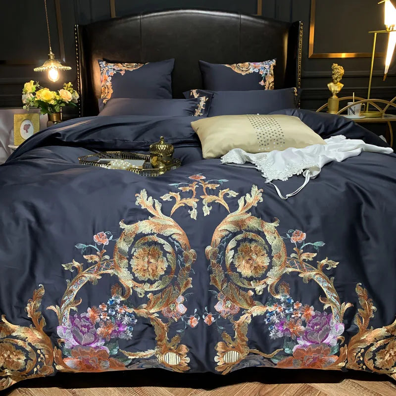 Ren Navy Blue Bedding Set