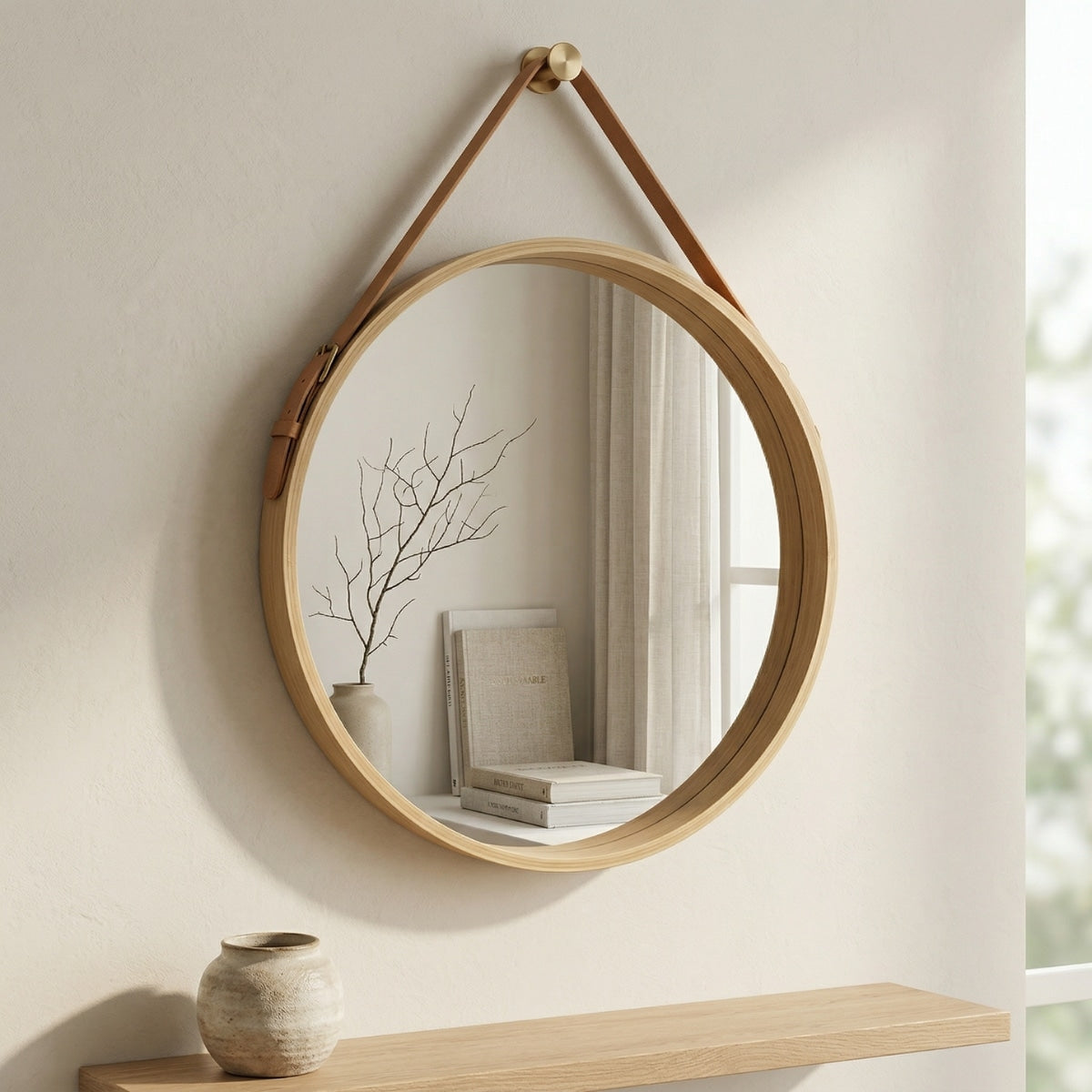 Renji Round Strap Mirror