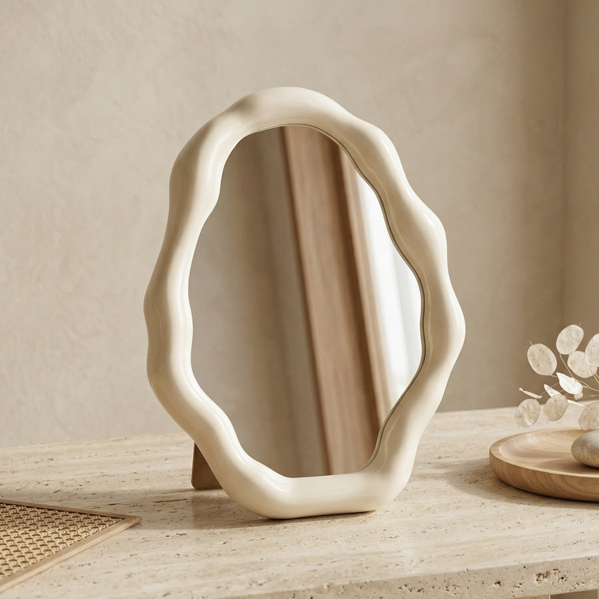 Suzu Freestanding Organic Mirror
