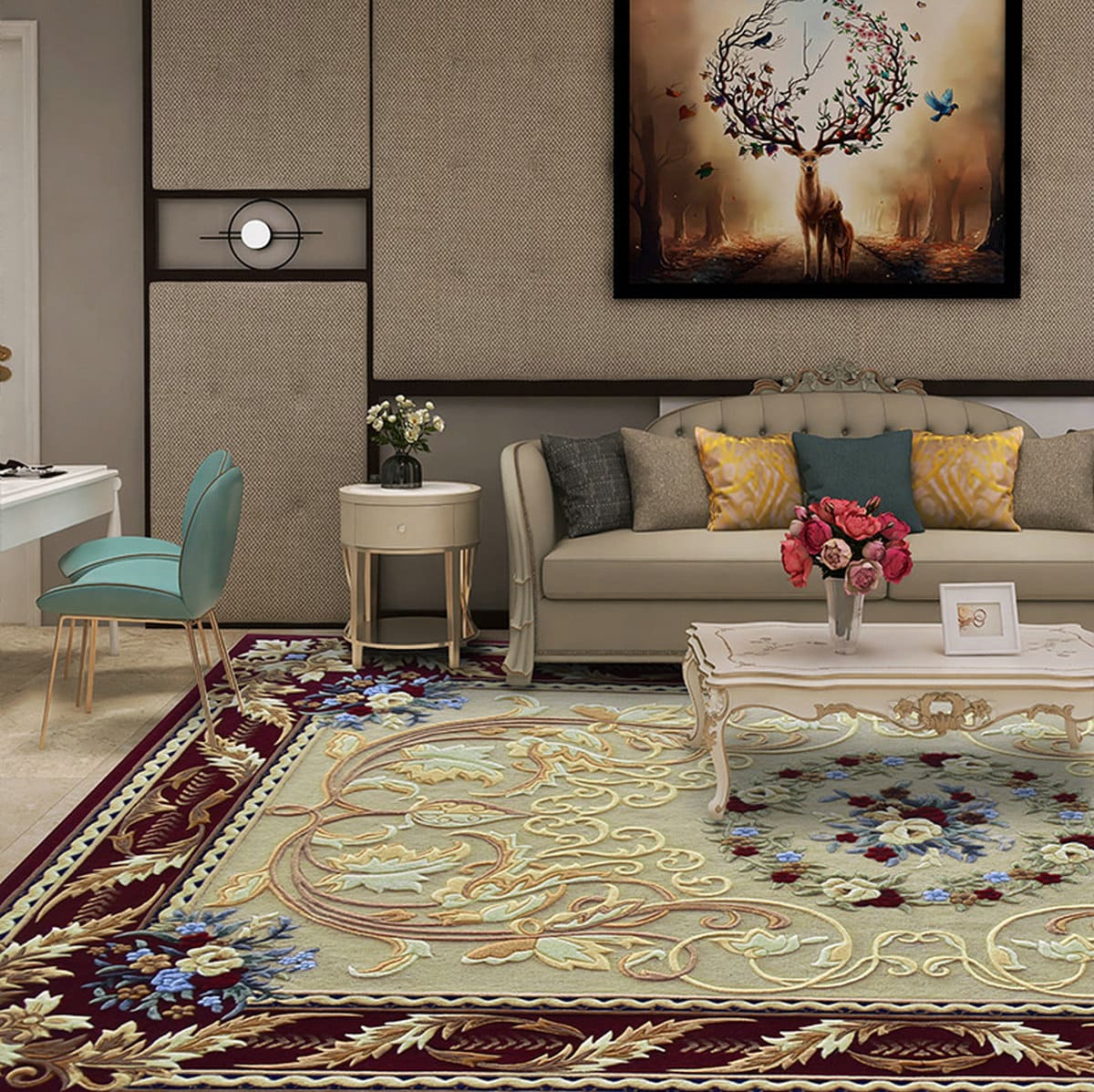 Aoi Hand-Tufted Wool Floral Rug