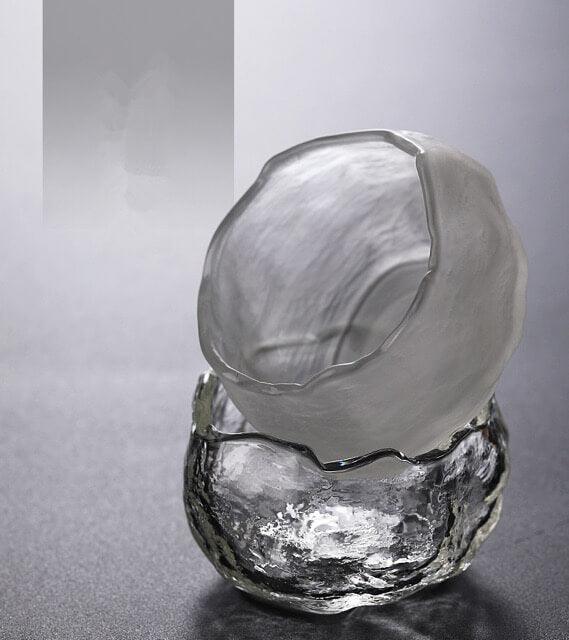 Takeru Thick Hammer Pattern Small Glass Teacup - 6 pcs