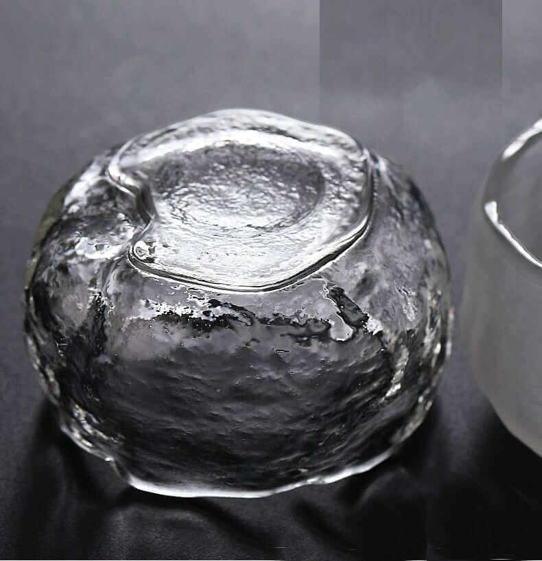 Takeru Thick Hammer Pattern Small Glass Teacup - 6 pcs