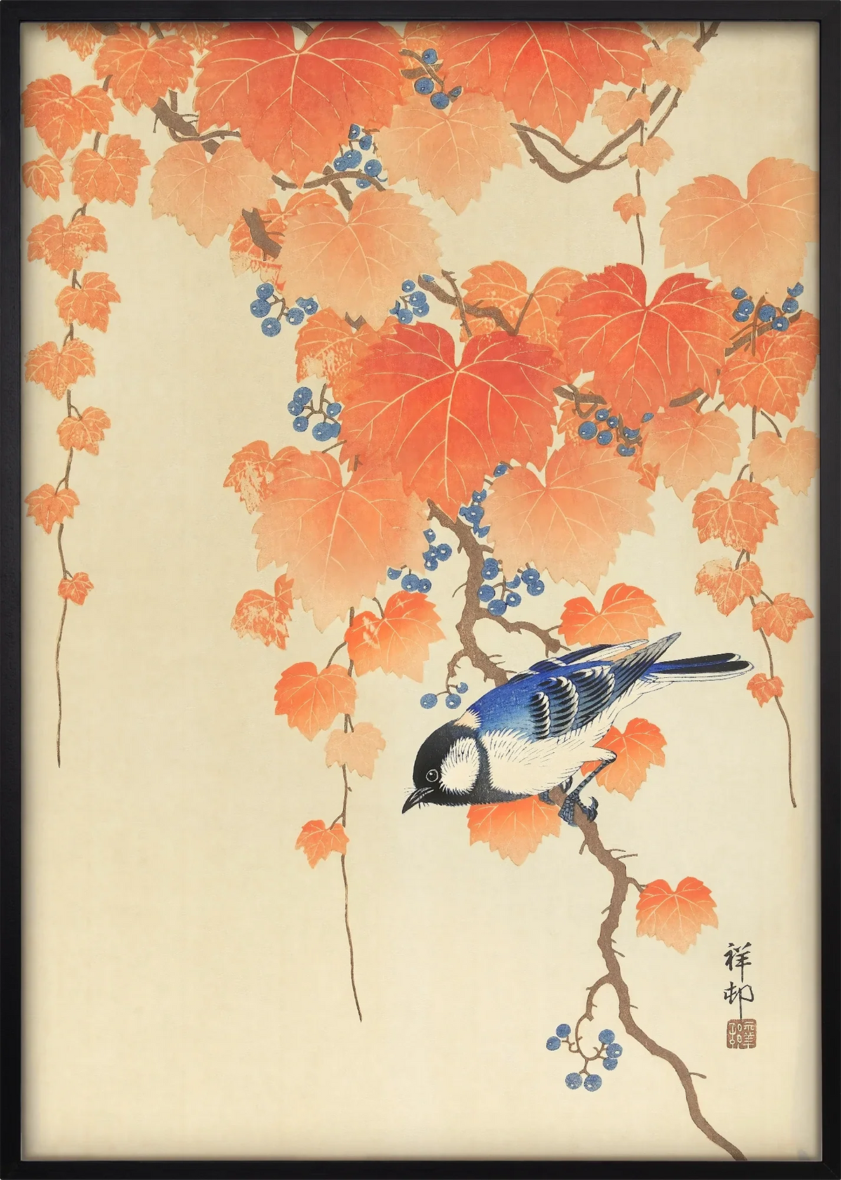 Aki Bird and Ivy Art Print
