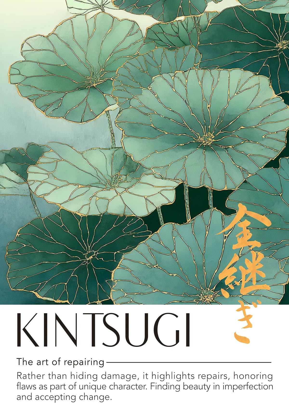 Kintsugi Lotus Art Print