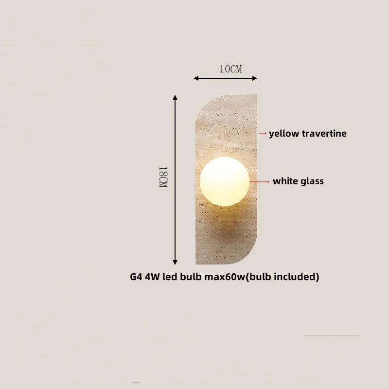 Cavira Stone Glass Wall Lamp