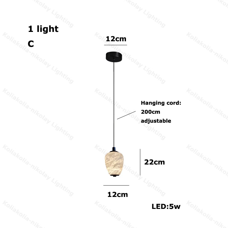 Kagekuro Marble Pendant Chandelier