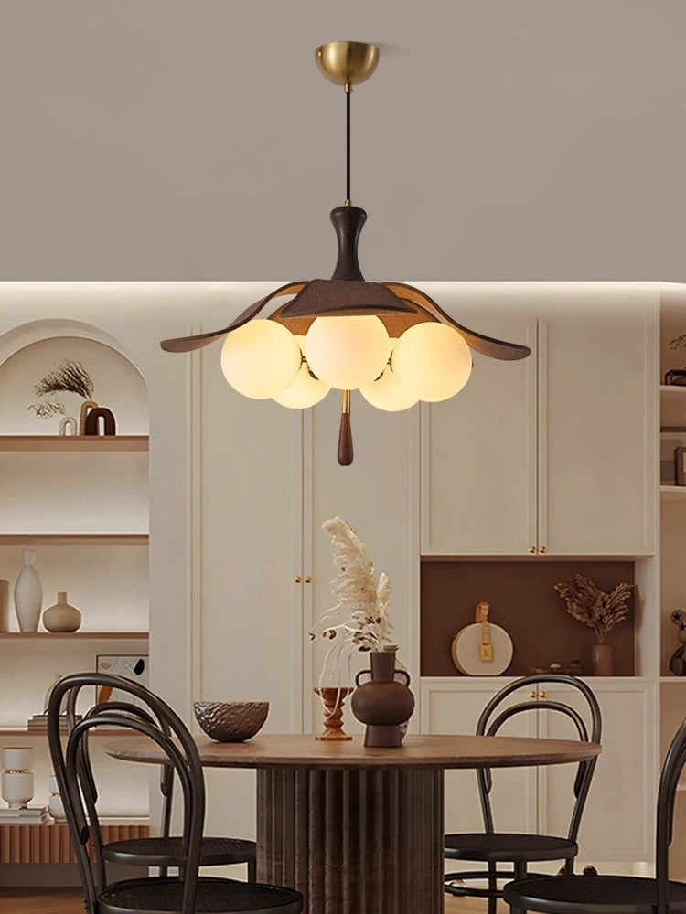 La Lumière Vintage French Wood Chandelier