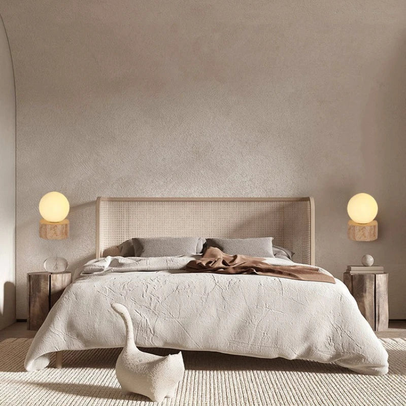 Travira Glass Stone Wall Lamp