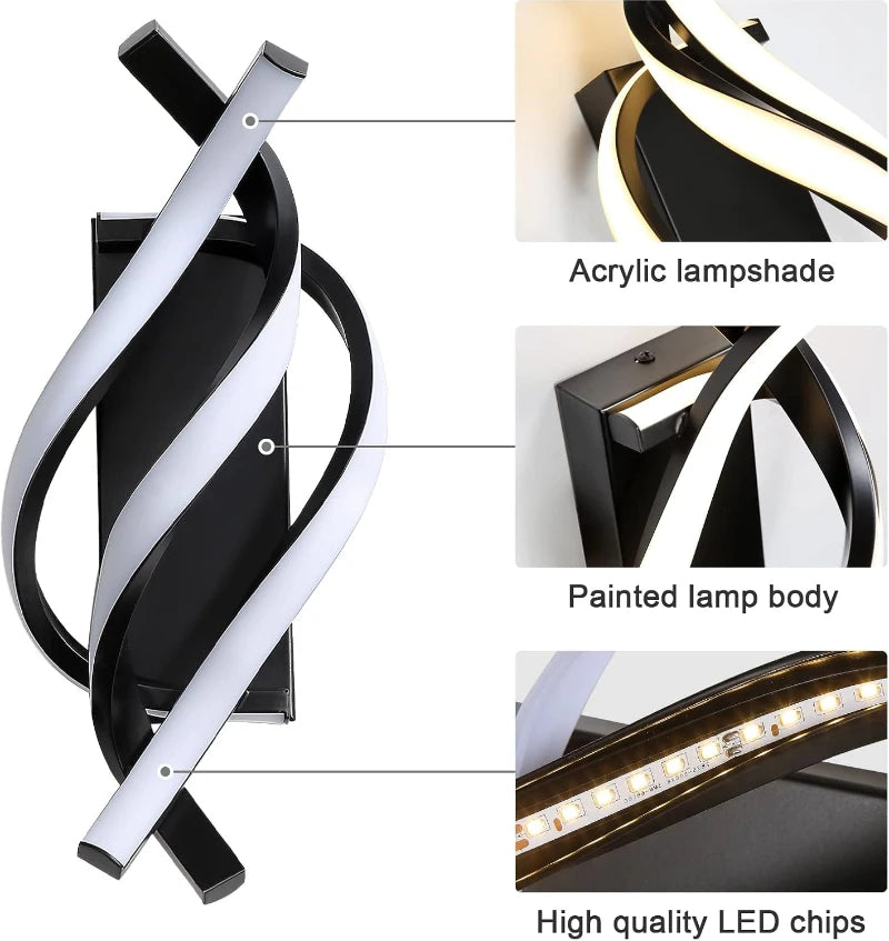 Kuroi Spiral Wall Lamp