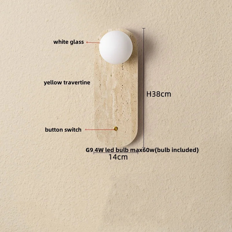 Cavira Stone Glass Wall Lamp