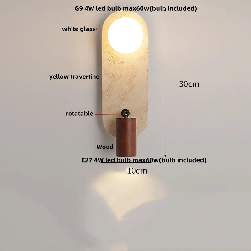 Cavira Stone Glass Wall Lamp
