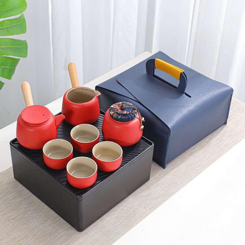 Renji Black Pottery Travel Tea Set