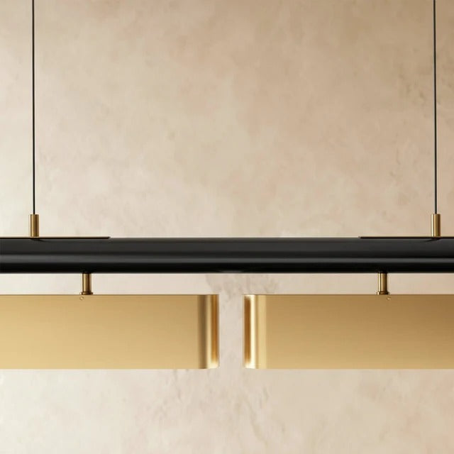 Orin linear chandelier side angle ceiling setup