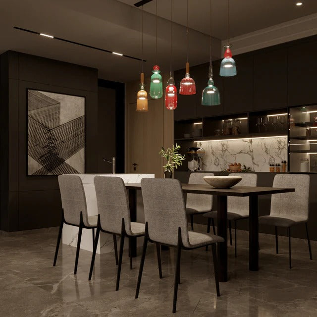 Vitra pendant light glass shade close up