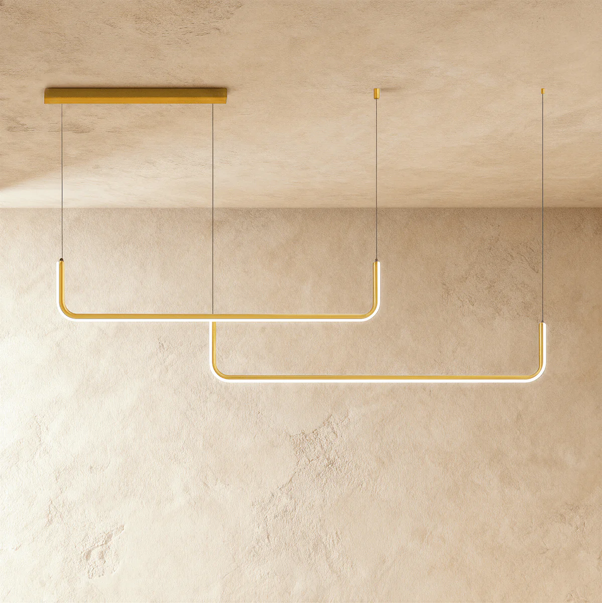 Kairo linear chandelier metal bar structure