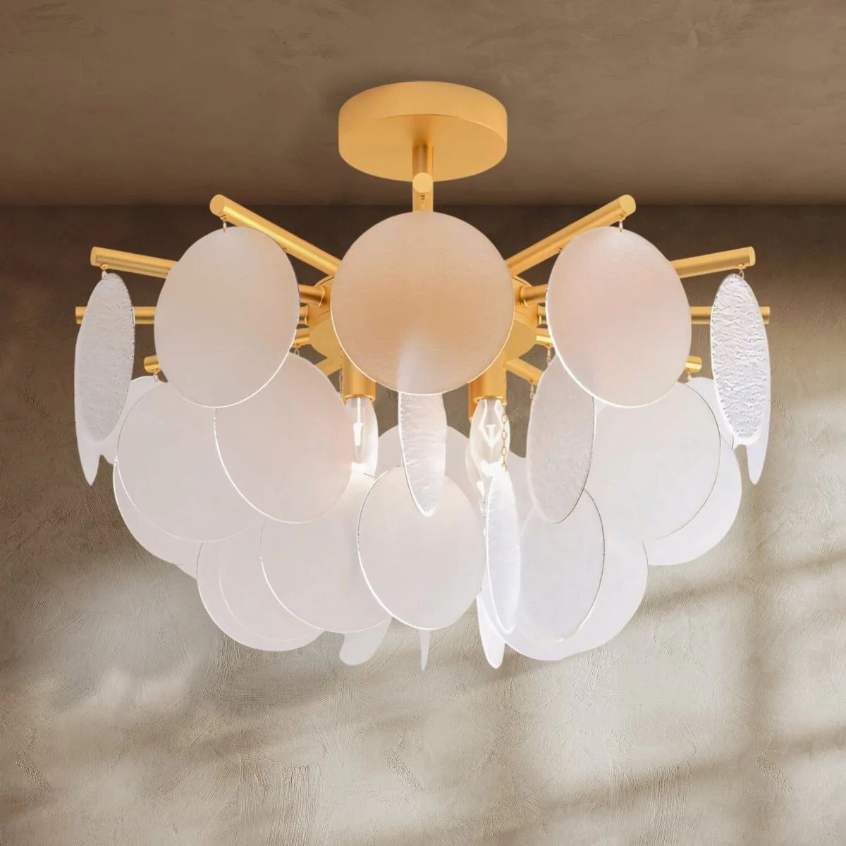 Elaris Glass Disc Chandelier