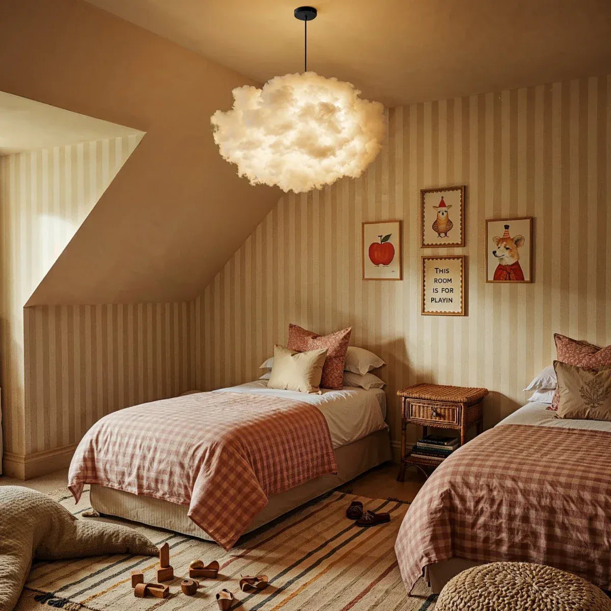 Nimbo cloud pendant light fabric texture close up