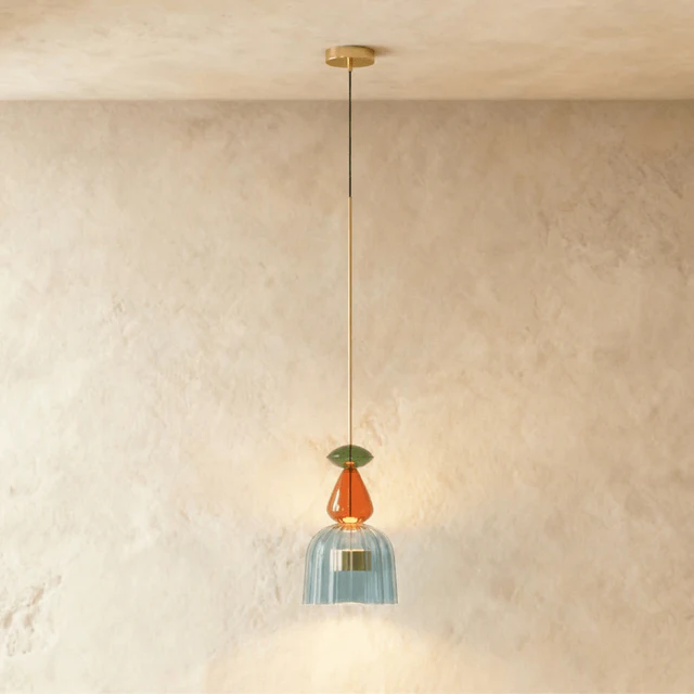 Vitra glass pendant light stained glass shade