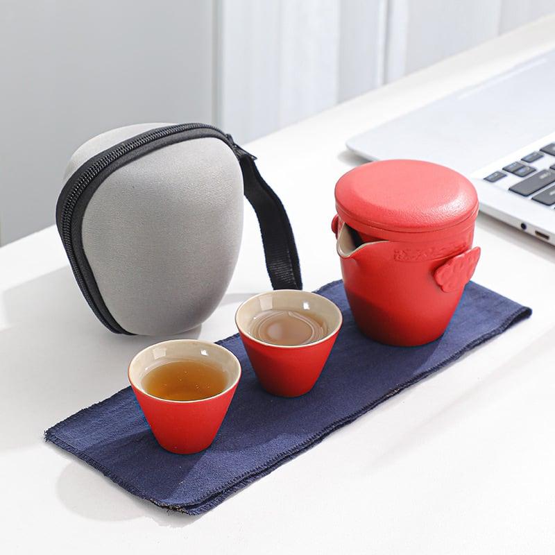 Takumi Portable Black Pottery Kung Fu Tea Set