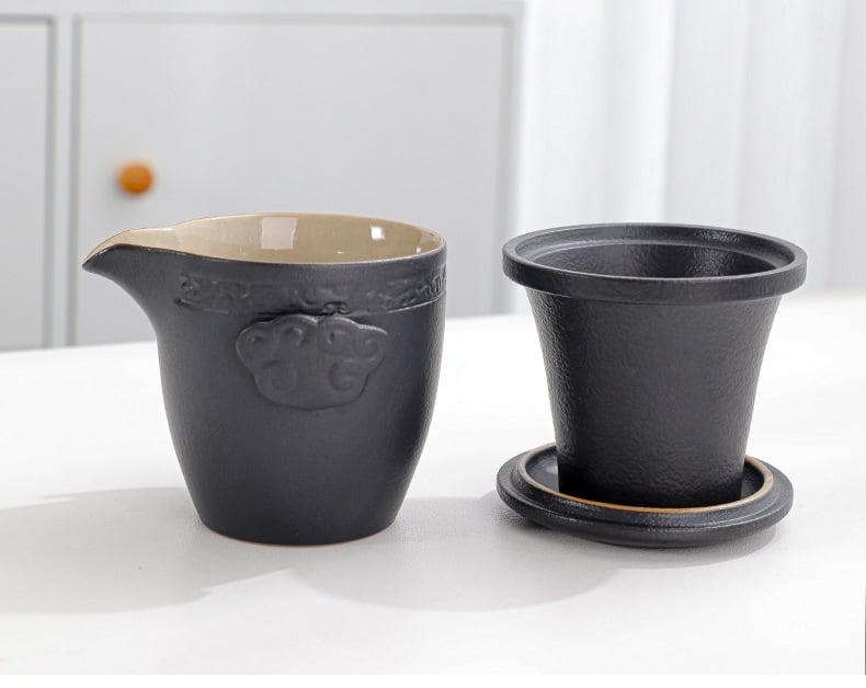 Takumi Portable Black Pottery Kung Fu Tea Set