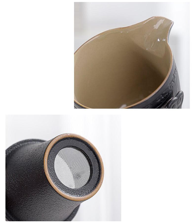 Takumi Portable Black Pottery Kung Fu Tea Set