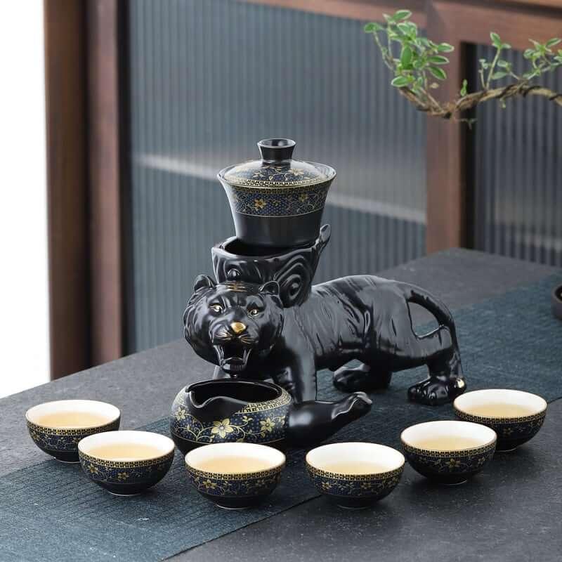 Takumi Semi-Automatic Tiger Ceramic Kung Fu Tea Set