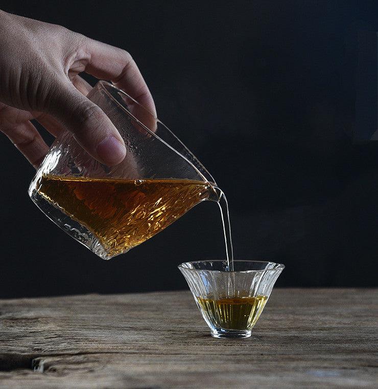 Ikuto Flower-shaped Glass Tea Cup Set