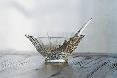Akihiko Flower-shaped Glass Tea Bowl &amp; Spoon Set