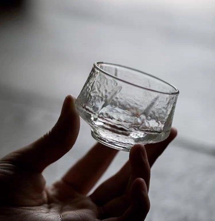 Ren Handmade Hammer Pattern Smelling Small Glass Teacup - 6 pcs