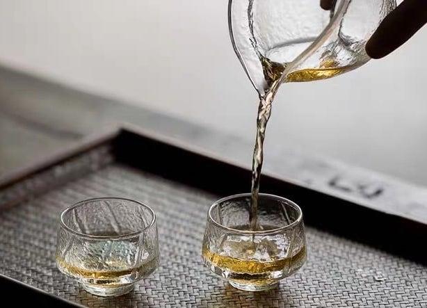 Ren Handmade Hammer Pattern Smelling Small Glass Teacup - 6 pcs