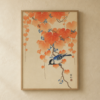 Aki Bird and Ivy Art Print