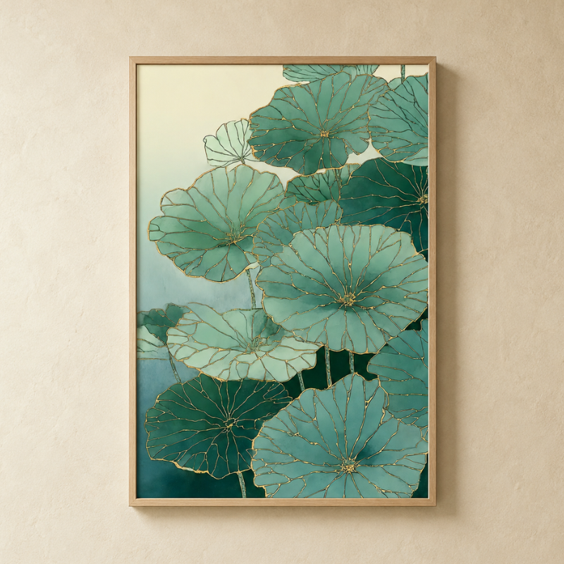 Kintsugi Lotus Canvas Art