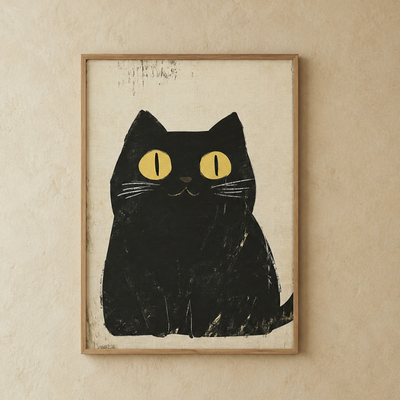Kuro Neko Canvas Art