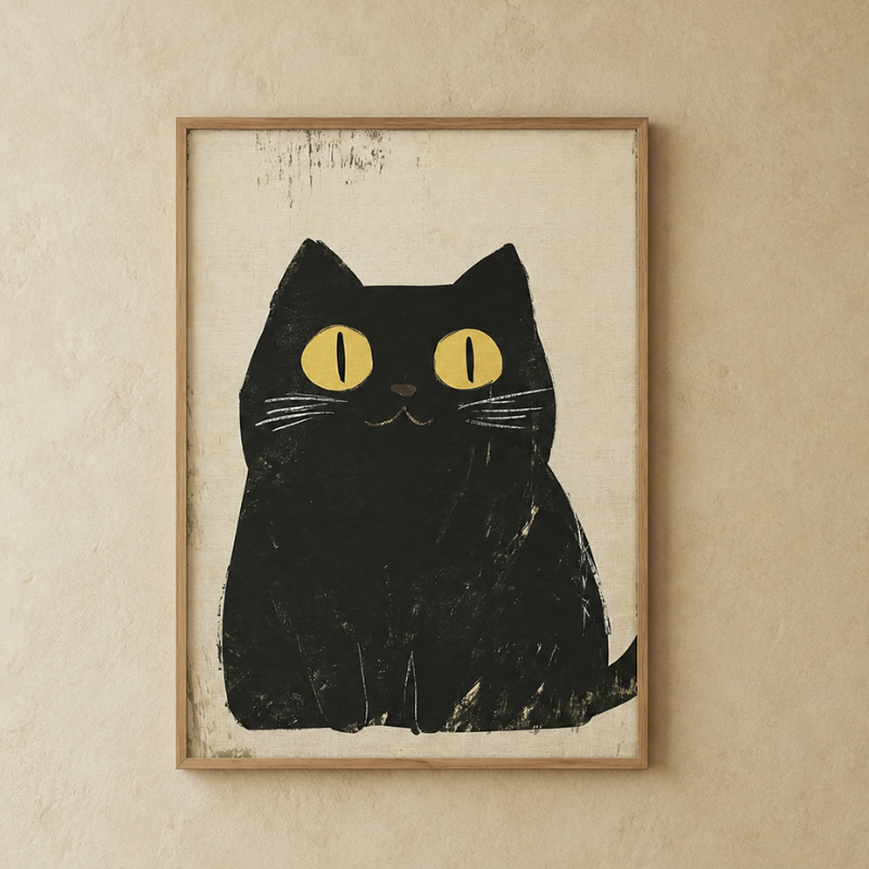 Kuro Neko Canvas Art