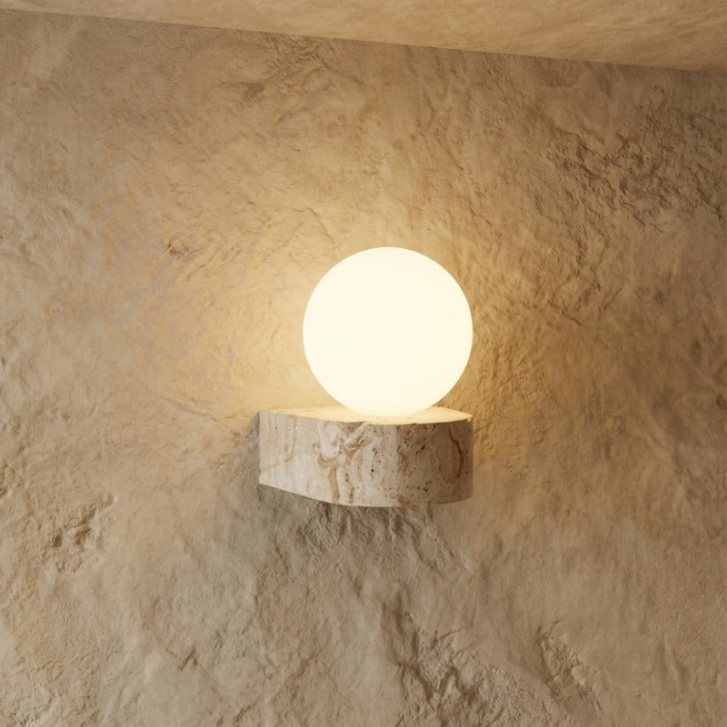 Travira Glass Stone Wall Lamp