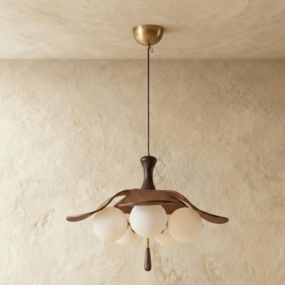 La Lumière Vintage French Wood Chandelier